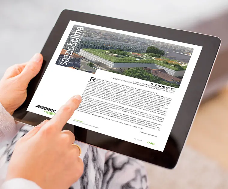 Spazio&Clima visualizzato da un tablet