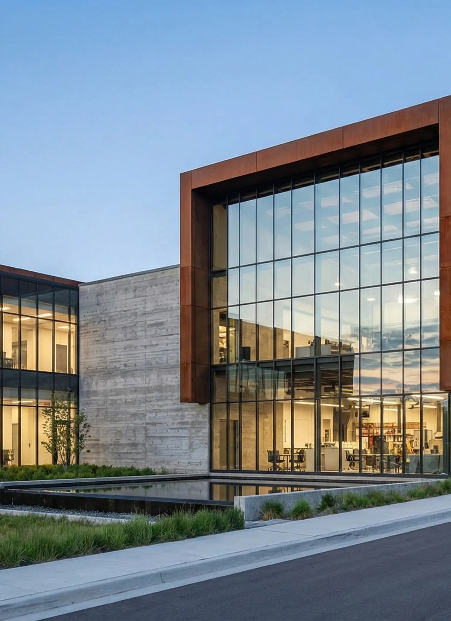 Facciata di un'industria moderna