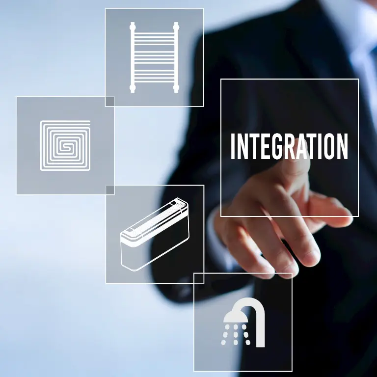 Dito che tocca riquadro con scritta "Integration"